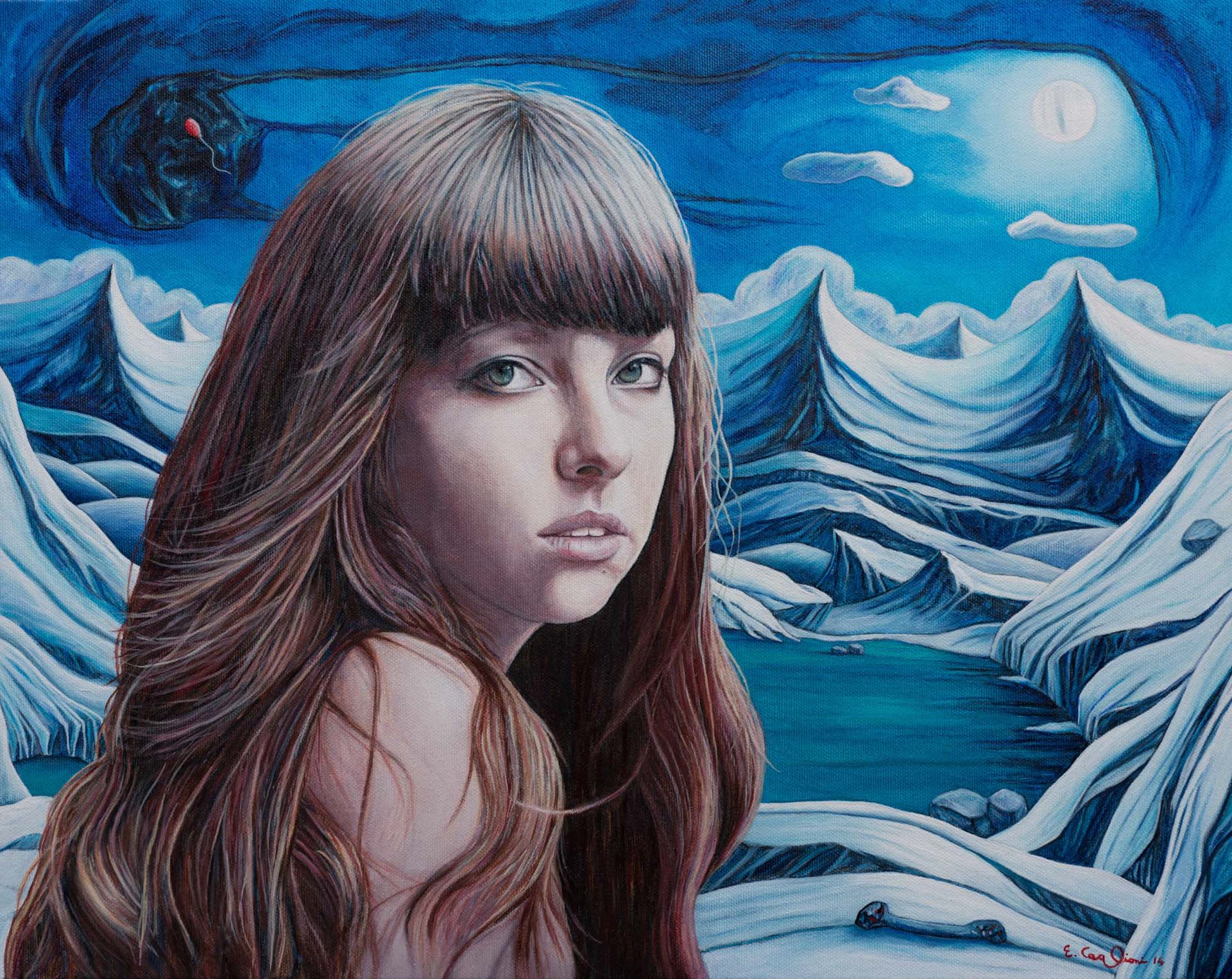 Fata che sconfigge i brutti presentimenti, cm 50x40.