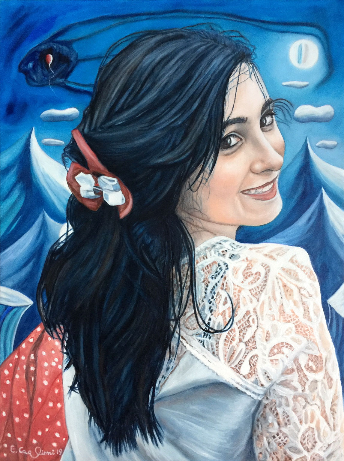 Ritratto dell'amica poetessa Clery, cm 30x40.